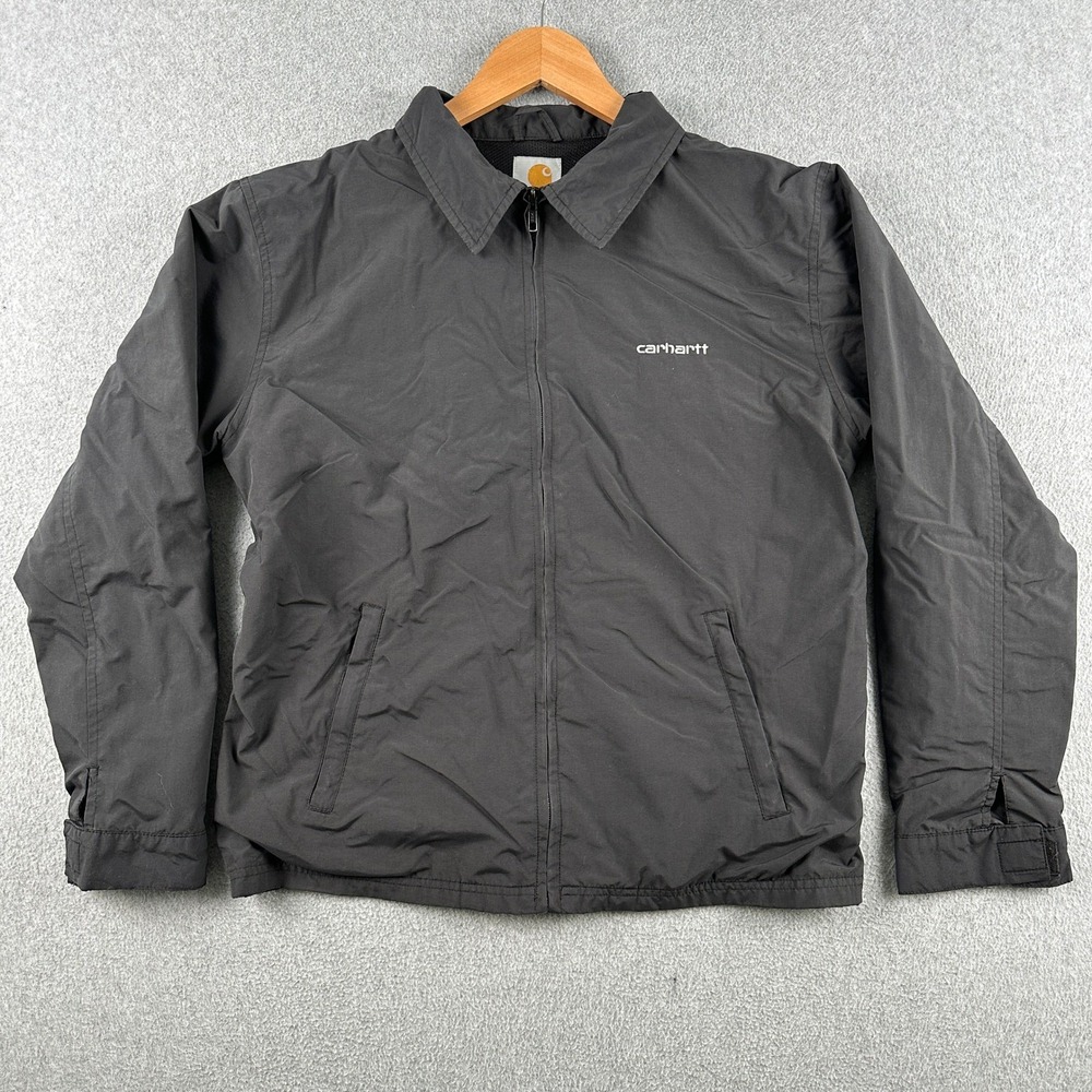 Carhartt Jacket Mens M Black Windbreaker Mesh Lined Full Zip Workwear Casual